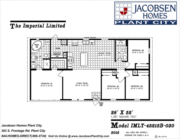 IMLT-45215B-030 Mobile Home Floor Plan - Jacobsen Mobile Homes - Plant City