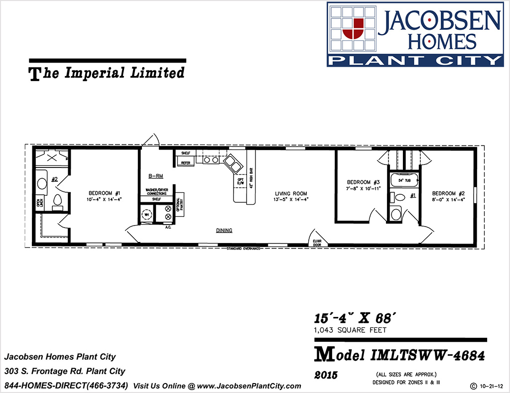 IMLT 4684 Mobile Home Floor Plan Jacobsen Mobile Homes Plant City