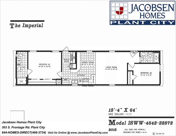 ISWW-4642-32872 Mobile Home Floor Plan - Jacobsen Mobile Homes - Plant City